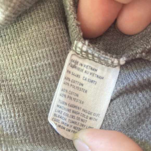 Men's American Eagle Sz Medium Long Sleeve Athletic Fit Waffle Knit Shirt Grey - Picture 5 of 9